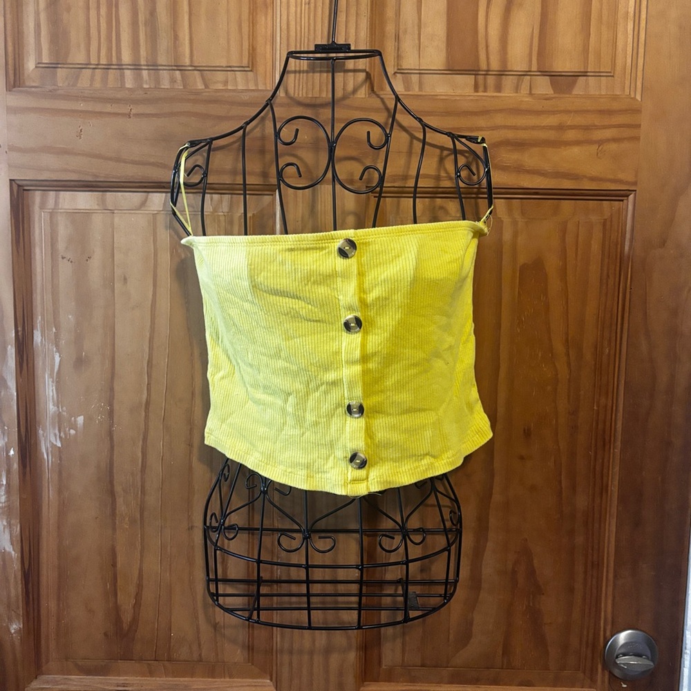 Yellow Button-Up Tube Top